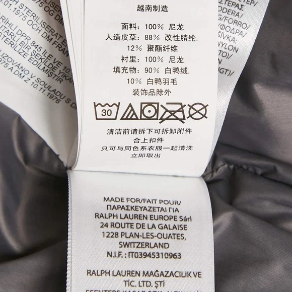 Ralph Lauren Polo Quilted Belted Water Repellent Down Puffer Coat w/Fur Hood - Picture 9 of 10